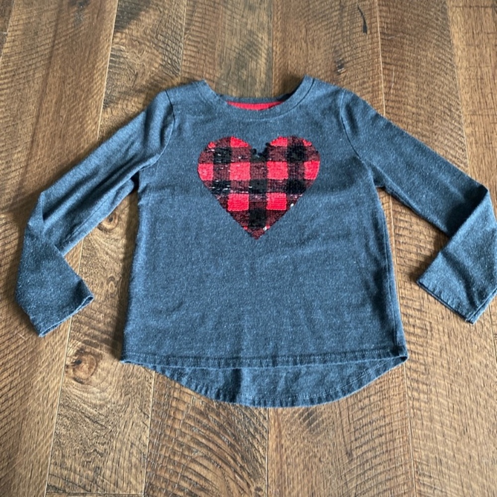 Cat & Jack Sequin Heart Long Sleeve shirt